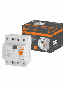 ЭЛМАКС - УЗО ВД63 4Р 40А 30мА (электронное) TDM элмакс, электротехника, кабель, светотехника, elmax.pro