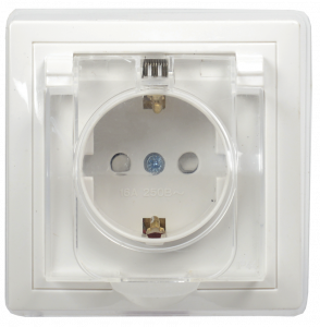 ЭЛМАКС - РСбш10-3-ККБ-44 Розетка 1местн. c з/к с защ. штор. с кр. керамика IP44 16А КВАРТА (белый) IEK элмакс, электротехника, кабель, светотехника, elmax.pro