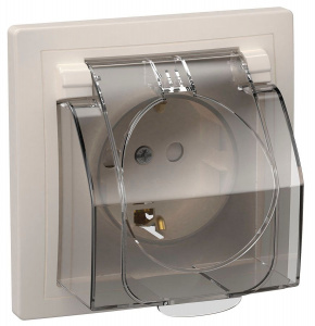 ЭЛМАКС - РСбш11-3-ККБ-44 Розетка 1местн. c з/к с защ. штор. с бол. кр. керамика IP44 16А КВАРТА (белый) IEK элмакс, электротехника, кабель, светотехника, elmax.pro