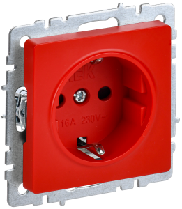 ЭЛМАКС - BRITE Роз. с з/к/ш 16А РС14-1-0-БрК красн. IEK элмакс, электротехника, кабель, светотехника, elmax.pro