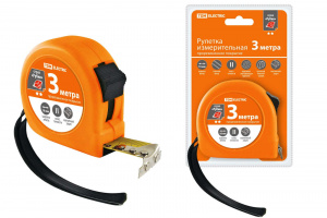 ЭЛМАКС - Рулетка, длина 3 м, стальная лента, ширина 16 мм, прорезиненное покрытие, магнит, "Рубин" TDM элмакс, электротехника, кабель, светотехника, elmax.pro