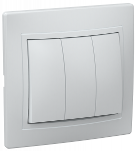 ЭЛМАКС - ВС10-3-0-КБ Выключатель 3кл 10А КВАРТА (белый) элмакс, электротехника, кабель, светотехника, elmax.pro