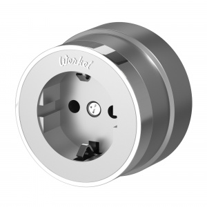 ЭЛМАКС - W5871054/ Розетка с заземлением Vintage (серебро матовый/хром) элмакс, электротехника, кабель, светотехника, elmax.pro