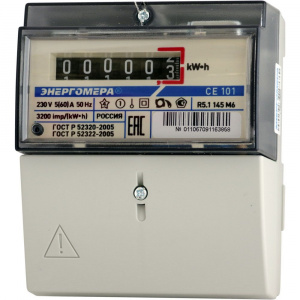 ЭЛМАКС - Счетчик СЕ 101 R5.1 145 М6 (5-60А) 1 фазн. Энергомера элмакс, электротехника, кабель, светотехника, elmax.pro