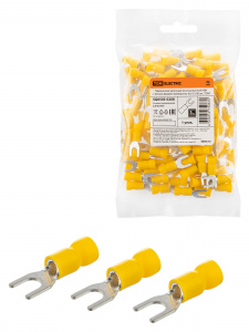 ЭЛМАКС - Наконечник вилочный изолированный НВИ с легким вводом проводника 6,0-5 (100 шт.) TDM элмакс, электротехника, кабель, светотехника, elmax.pro