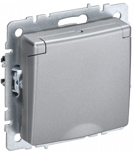 ЭЛМАКС - BRITE Роз. с з/к/ш с кр. 16А IP44 РСбш10-3-44-БрА алюм. IEK элмакс, электротехника, кабель, светотехника, elmax.pro