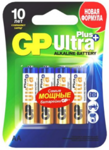 ЭЛМАКС - Батарейка щелочная GP LR6 (AA) Ultra Plus Alkaline 1.5В бл/4 (15AUPA21-2CRSB4) элмакс, электротехника, кабель, светотехника, elmax.pro