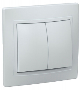 ЭЛМАКС - ВС10-2-0-КБ Выключатель 2кл 10А КВАРТА (белый) элмакс, электротехника, кабель, светотехника, elmax.pro