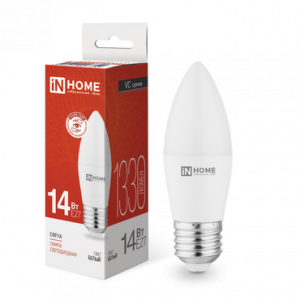 ЭЛМАКС - Лампа светодиодная LED-СВЕЧА-VC 14Вт 230В E27 4000K 1330Лм IN HOME элмакс, электротехника, кабель, светотехника, elmax.pro