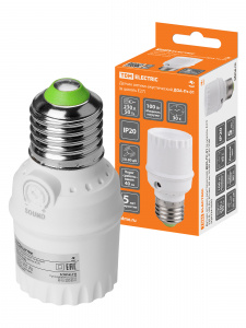 ЭЛМАКС - Датчик оптико-акустический ДОА-Пт-01 (в цоколь Е27) 230 В, 100 Вт, 30 сек, 40 лк, 50-80 дБ, IP20 TDM элмакс, электротехника, кабель, светотехника, elmax.pro