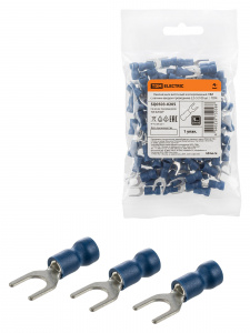 ЭЛМАКС - Наконечник вилочный изолированный НВИ с легким вводом проводника 2,5-5 (100 шт. ) TDM элмакс, электротехника, кабель, светотехника, elmax.pro