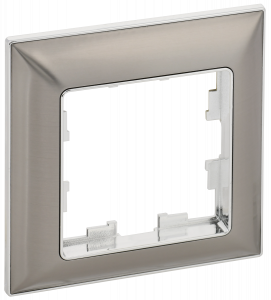 ЭЛМАКС - BRITE Рамка 1-мест. РУ-1-Бр хром/никель IEK элмакс, электротехника, кабель, светотехника, elmax.pro