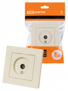 ЭЛМАКС - Розетка телевизионная простая (0-2400МГц, "мама") сл. кость "Сенеж" TDM элмакс, электротехника, кабель, светотехника, elmax.pro