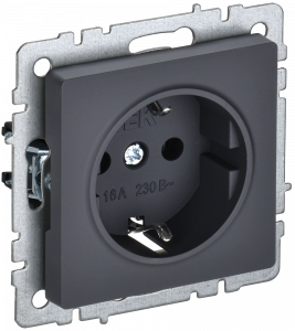 ЭЛМАКС - BRITE Роз. с з/к/ш 16А РС14-1-0-БрГ граф. IEK элмакс, электротехника, кабель, светотехника, elmax.pro