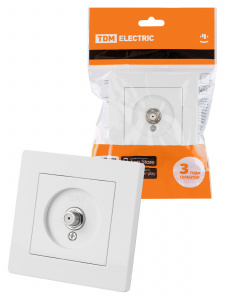 ЭЛМАКС - Розетка SAT (F-разъем) 0-2400МГц белая "Сенеж" TDM элмакс, электротехника, кабель, светотехника, elmax.pro