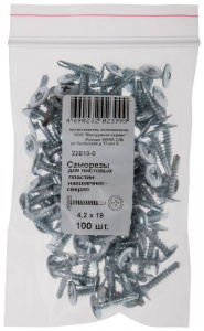 ЭЛМАКС - Саморезы для листовых пластин, наконечник-сверло 4,2 х 19 100 шт Фасовка элмакс, электротехника, кабель, светотехника, elmax.pro