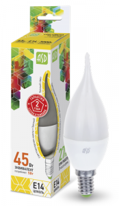 ЭЛМАКС - Лампа светодиодная LED-СВЕЧА НА ВЕТРУ-standard 5Вт 160-260В Е14 3000К 450Лм ASD элмакс, электротехника, кабель, светотехника, elmax.pro