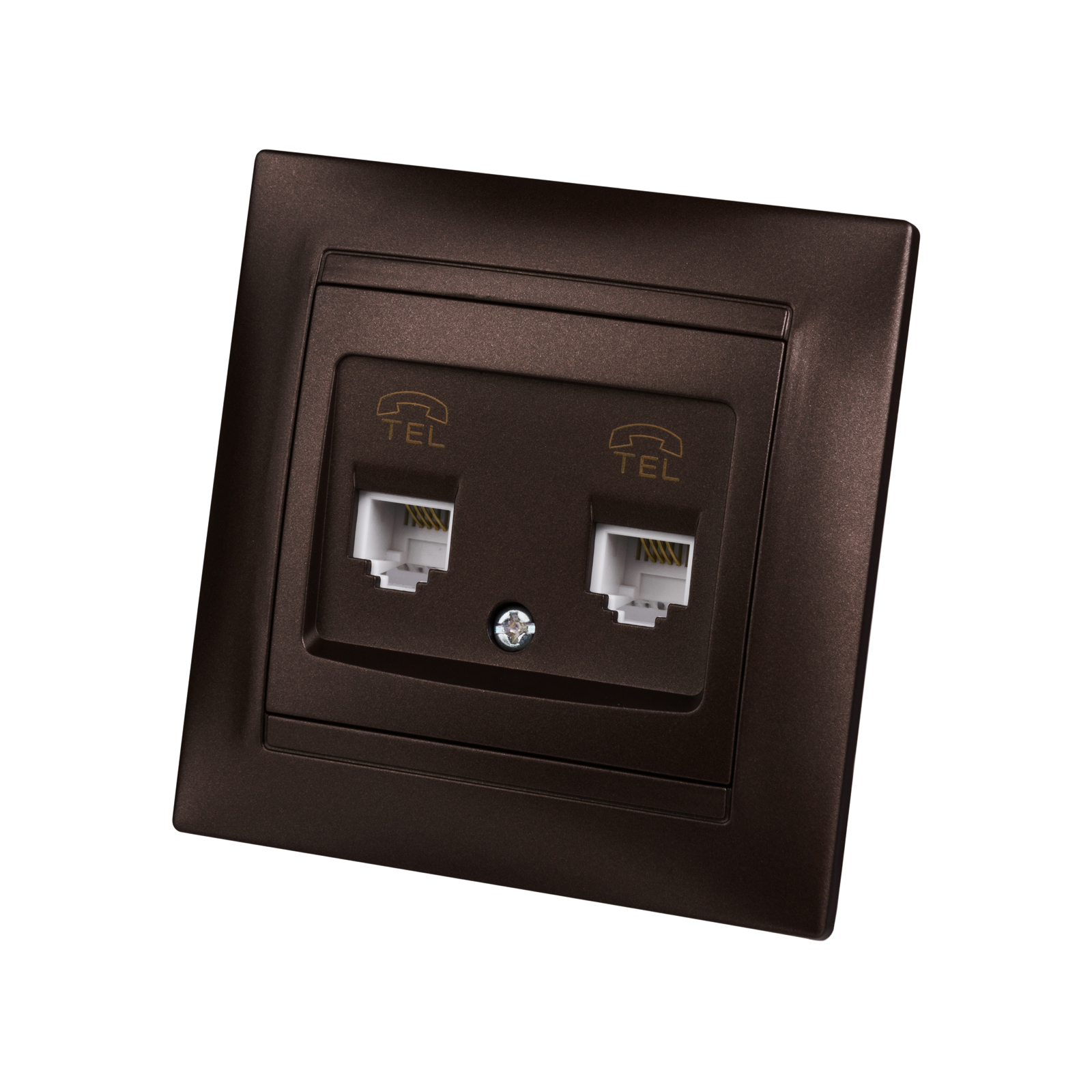 ЭЛМАКС - Розетка двойная телефонная RJ11 шоколад "Лама" TDM элмакс, электротехника, кабель, светотехника, elmax.pro