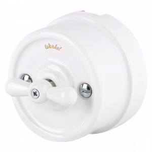 ЭЛМАКС - W5612001/ Переключатель / выключатель одноклавишный (белый) Ретро элмакс, электротехника, кабель, светотехника, elmax.pro