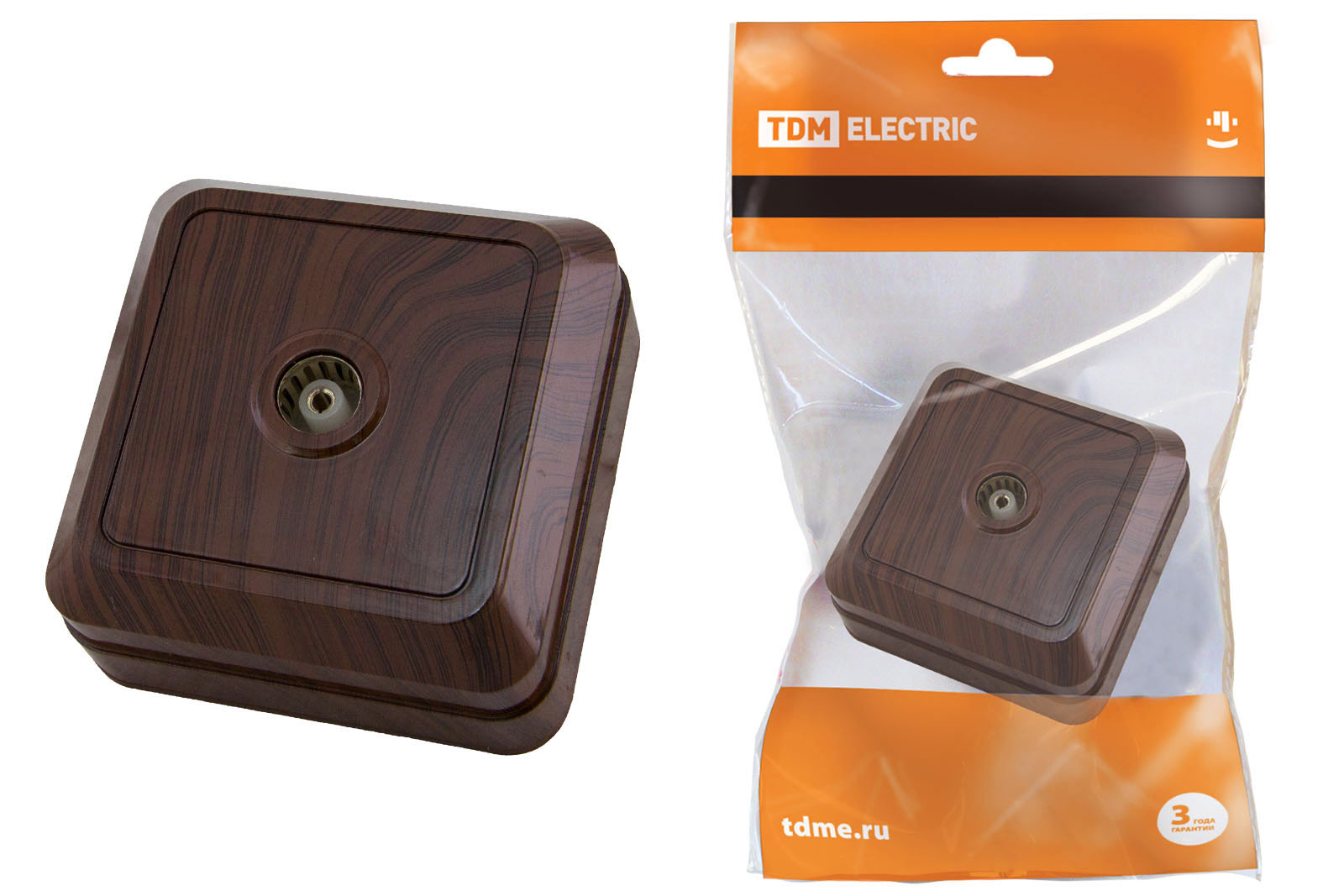 ЭЛМАКС - Розетка TВ простая (0-2400 Гц, "мама") открытой установки, IP20 бук "Ладога" TDM элмакс, электротехника, кабель, светотехника, elmax.pro